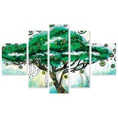 Модульная картина на холсте "Зелёное дерево" 90x58 см Modulka.Ru
