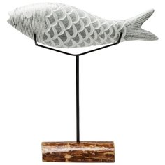 KARE Design Статуэтка Pesce, коллекция "Рыба" 48*50*12, Стекло, Манго, Сталь, Мультиколор