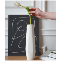 Декоративная ваза Megan M MUSKO / Экобетон / Белая