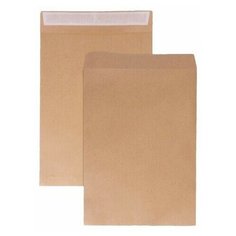 Конверты С4 (229х324 мм) КРАФТ, отрывная лента, 90 г/м2, КОМПЛЕКТ 250 шт., 112175, 122135 112175 Курт