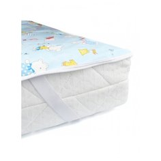 Наматрасник Multi Diapers непромокаемый, теплый, из ультрасофта, 60х120 см, Мишки на голубом