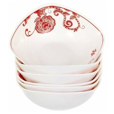 Набор из 6 салатников 16 см 300мл "КРАСНЫЕ ЦВЕТЫ" Olaff
