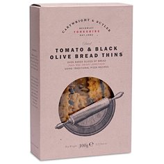 Пшеничные хлебцы с кусочками томатов и черных оливок в картон коробке C&B, 100 г