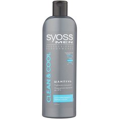 Syoss шампунь Men Clean&Cool Глубокое очищение для нормальных и жирных волос, 500 мл