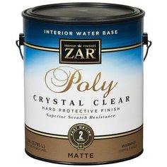 Лак ZAR Interior Water Base Poly Crystal Clear матовый полиуретановый бесцветный 3.79 л
