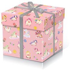 Коробка подарочная кубик 900 грамм. Единороги Стрекоза