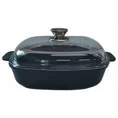 Жаровня квадратная VICTORIA DIAMOND INDUCTION для всех типов плит, стеклянная крышка, 28х28см