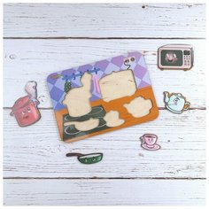 WoodlandToys Деревянный вкладыш Кухня, 011704w