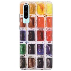 Ультратонкий силиконовый чехол-накладка для Huawei P30 с принтом "Палитра красок" Gosso