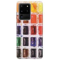 Ультратонкий силиконовый чехол-накладка для Samsung Galaxy S20 Ultra с принтом "Палитра красок" Gosso