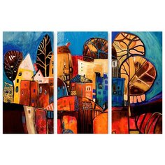Модульная картина на холсте "Красочный город" 170x110 см Modulka.Ru