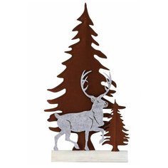 Настольная елка ВСТРЕЧА С ОЛЕНЕМ, фетр, дерево, 67х7х30 см., Boltze 1017609-boltze