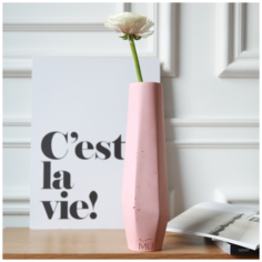 Декоративная ваза Megan M MUSKO / Экобетон / Розовая