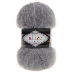 Пряжа Alize Mohair Classic (412 серый мел.) 5 шт.