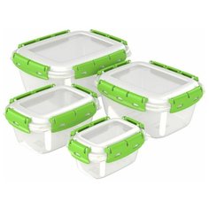 Набор контейнеров (ланч-боксов) InHome, 4 шт (0.38л, 0.8л, 1.5л, 2.5л)