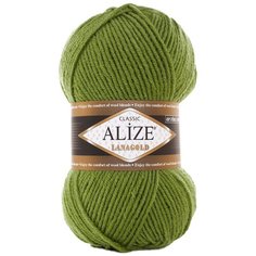 Пряжа Alize LanaGold (485 зеленый) 5 шт.