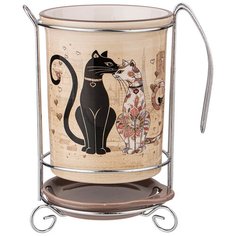 Подставка под кухонные приборы парижские коты 10,5х16 см Agness (358-1730)