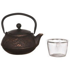 Заварочный чайник чугунный шоколад с эмалированным покрытием внутри 1200 мл Lefard (734-030)