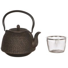 Заварочный чайник чугунный шоколад с эмалированным покрытием внутри 1400 мл Lefard (734-031)