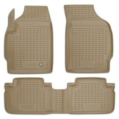 Коврики в салон Element FORD Escape 2007->, 3 шт. (полиуретан, бежевые), ELEMENT1624212