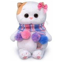 Мягкая игрушка Basik&Co Кошка Ли-Ли baby в полосатом шарфике 20 см