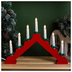 Свеча светодиодная Luazon Lighting Горка рождественская, 30х40 см, красный