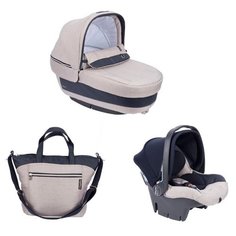 Спальный блок + автокресло Peg-Perego Modular Set (люлька Navetta Elite, автокресло Primo Viaggio Tri-Fix, сумка Borsa) luxe beige