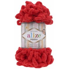 Пряжа Alize Puffy, цвет красный, 5 мотков