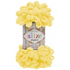 Пряжа Alize Puffy, цвет жёлтый, 5 мотков