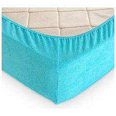 Махровая простыня на резинке (голубой) (120х200х30) Текс Дизайн