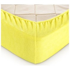 Махровая простыня на резинке (желтый) (160х200х30) Текс Дизайн