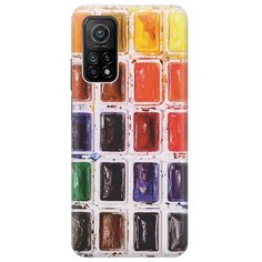 Ультратонкий силиконовый чехол-накладка для Xiaomi Mi 10T с принтом "Палитра красок" Gosso