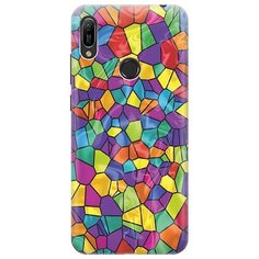 Ультратонкий силиконовый чехол-накладка для Huawei Y6 (2019) / Honor 8A / Honor 8A Pro с принтом "Яркая мозаика" Gosso