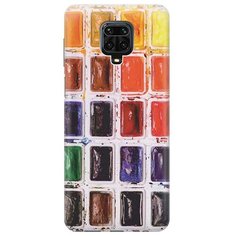 Ультратонкий силиконовый чехол-накладка для Xiaomi Redmi Note 9S / Note 9 Pro с принтом "Палитра красок" Gosso