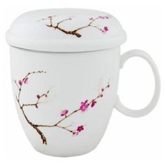 Кружка с крышкой и ситечком "Цветущая сакура", объём 350 мл Wintergreen Tea&Coffee