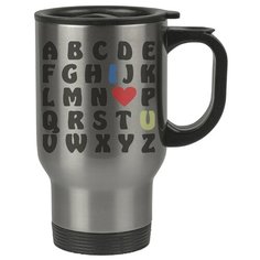 Автомобильная термокружка Алфавит, из него = I love you Drabs