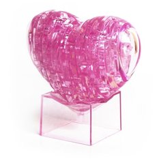 Головоломка Crystal Puzzle Сердце со светом Розовое
