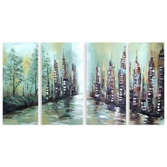Модульная картина на холсте "Мокрые улицы" 150x87 см Modulka.Ru