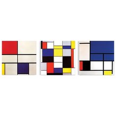Модульная картина на холсте "Цветные квадраты" 120x40 см Modulka.Ru
