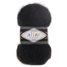 Пряжа Alize Mohair Classic (60 черный) 5 шт.