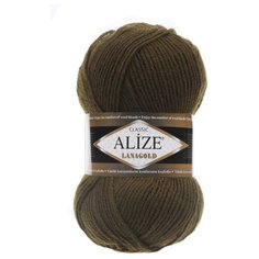 Пряжа Alize LanaGold (214 олив.зеленый) 5 шт.
