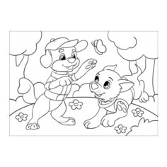 3D Раскраска, "Игривые щенки"РЫЖИЙ КОТР-0440/РК