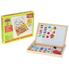 Конструктор магнитный "Цифры" в деревянной коробке + мел, маркер, губка 868143 ЭВРИКИ