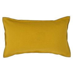 Чехол на подушку из фактурного хлопка горчичного цвета с контрастным кантом из коллекции Essential Tkano