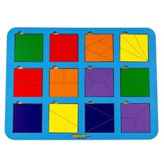 Развивающее пособие из дерева Сложи квадрат, Б.П.Никитин, 12 квадратов, ур. 1 Woodland