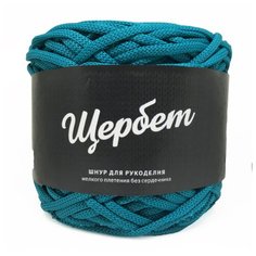 Пряжа - полиэфирный шнур "Щербет" (173 петроль) 4 шт. Золотая нить