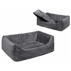 Лежак для собак и кошек ZooM Lion 71х53х21 см серый