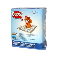 Пеленки для собак впитывающие Oops! 3678 49х41 см темно-серый 18 шт.