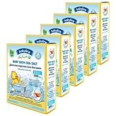 BABYLINE Детская морская соль для ванн Натуральная, 500 гр Х 5шт.