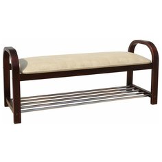 Скамья Сириус орех темный / обивка светлая Mebwill